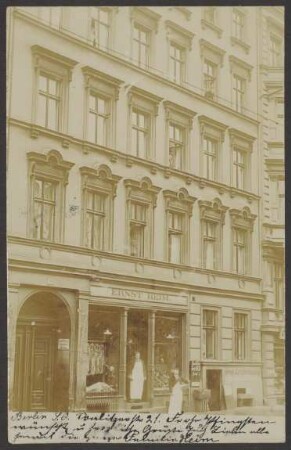 Ansichtskarte Fleischerei Metzgerei Ernst Heim, Skalitzer Straße 21