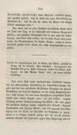 310-326 "Zeichen der gegenwärtigen Zeit im Guten und Bösen"