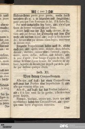 Sect. XI. Von denen Conjunctionen.