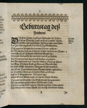 1-33, Geburtstag deß Friedens
