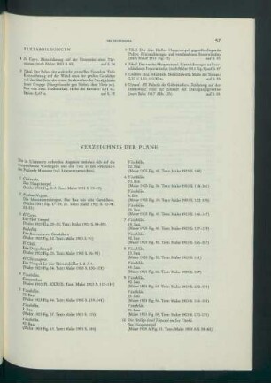 Verzeichnis der Pläne