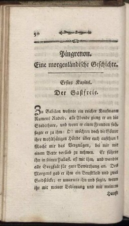 Pingrenon. Eine morgenländische Geschichte.