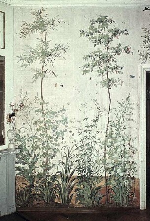 Tapete mit Blumen, Sträuchern und Blumenlandschaft