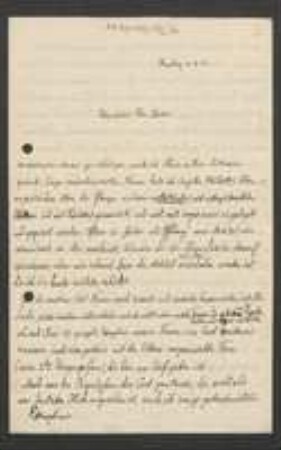 Brief von Georg Fischer an Unbekannt