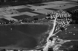 Freiburg, Autobahnknoten, Freiburg Nord: Tunisee, Baggersee mit Camping und Badebetrieb