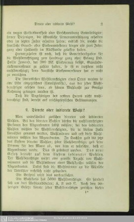 2. Directe oder indirecte Wahl?