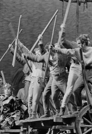 Szenenbilder aus "Der arme Konrad", Oper von Jean Kurt Forest. Staatsoper Berlin, Oktober 1959 (Uraufführung 04.10.1959)