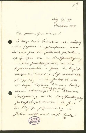 Carl von Kraus (1868-1952) Nachlass: Briefe von August Sauer an Carl von Kraus - BSB Krausiana I. Sauer, August