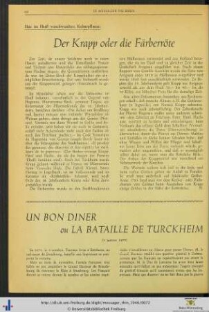 Un bon diner ou la bataille de Turckheim.