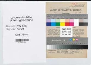 Entnazifizierung Alfred Gille, geb. 12.03.1914 (Laborant)