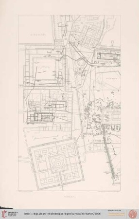 Lageplan der byzantinischen Bauwerke und Karte der wichtigsten Funde