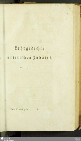 Lehrgedichte artistischen Inhalts