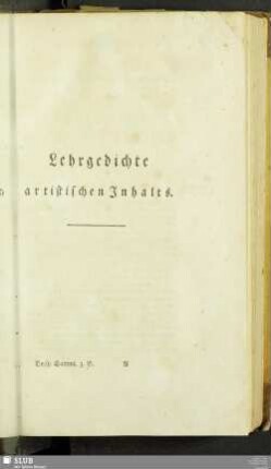 Lehrgedichte artistischen Inhalts