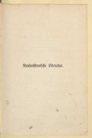 Neuhochdeutsche Literatur