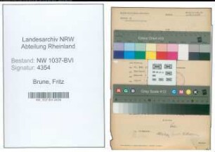 Entnazifizierung Fritz Brune , geb. 12.07.1896 (Tabakhaendler)