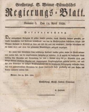 Nr. 6 : 14. April 1820