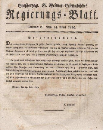 Nr. 6 : 14. April 1820
