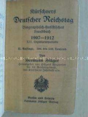 Mitgliederverzeichnis des Reichstages in der Wahlperiode 1907-1912