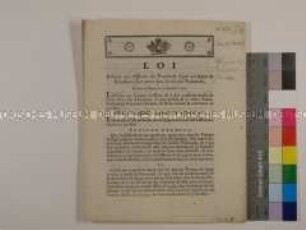 Gesetz über die Beförderung von Offizieren der Linientruppen der französischen Nationalgarde, in der zweisprachigen Fassung für das Elsass