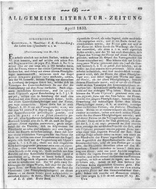 Gesterding, F. C.: Die Lehre vom Pfandrecht, nach Grundsätzen des Römischen Rechts. Greifswald: Mauritius 1831 (Fortsetzung von Nr. 65)
