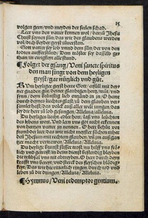 Folget der gsang/ Veni sancte spiritus ...