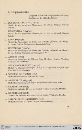 b) Originalmodelle (Nr. 20-66)
