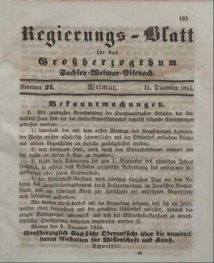 Nr. 21 : 31. Dezember 1844