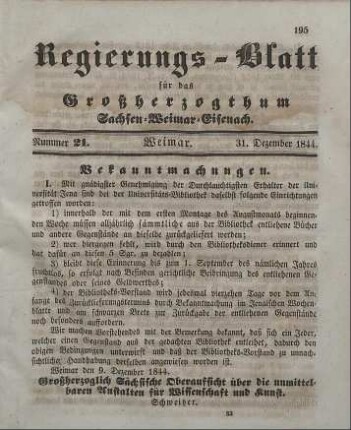 Nr. 21 : 31. Dezember 1844