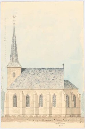 Pfarrkirche, Niedern-Tudorf: Seitenansicht