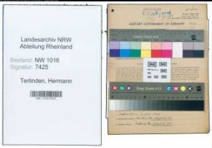 Entnazifizierung Hermann Terlinden , geb. 18.07.1890 (Landwirt)