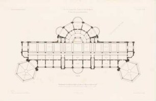 Zoologischer Garten, Berlin Raubtierhaus: Grundriss (aus: Atlas zur Zeitschrift für Bauwesen, hrsg. v. G. Erbkam, Jg. 25, 1875)