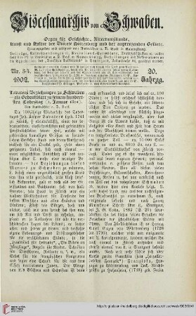 20: Lavaters Beziehungen zu Schwaben : ein Gedenkblatt zu seinem hundertsten Todestag (2. Januar 1801)