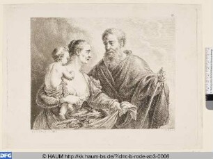 Der Prophet Elias und die Witwe von Sarepta mit ihrem Sohn auf dem Arm
