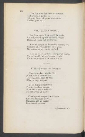 VIII. - Jornada de invierno.