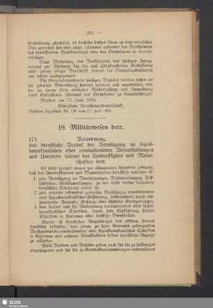 19. Militärwesen betr.