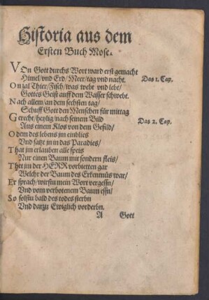 Historia aus dem Ersten Buch Mose.