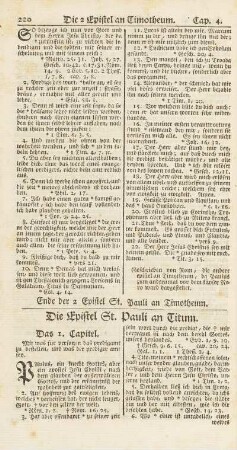 Die Epistel St. Pauli an Titum.