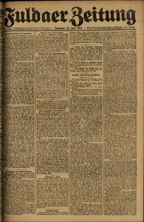 Ausgabe vom Dienstag, den 29. Juli 1919.