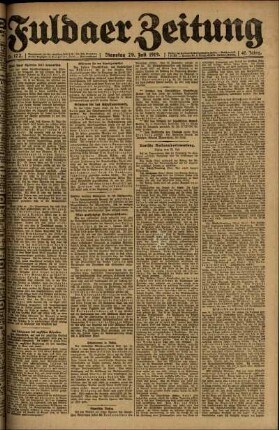 Ausgabe vom Dienstag, den 29. Juli 1919.
