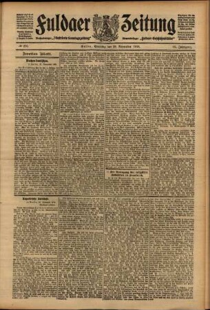 Zweite Ausgabe vom Samstag, den 28. November 1908.