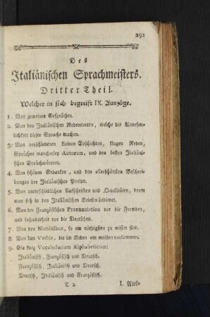 Des Italiänischen Sprachmeisters. Dritter Theil.