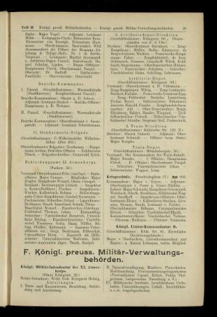Königl. preuss. Militär-Verwaltungsbehörden