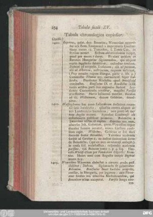 Tabula chronologica copiosior.