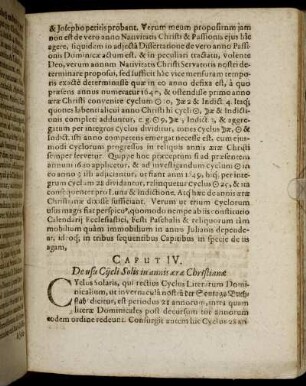 Caput IV. De usu Cÿcli Solis in annis aerae Christianae