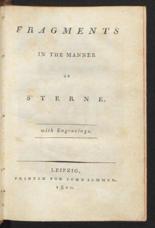 Fragments In The Manner Of Sterne : with Engravings
