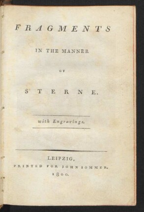 Fragments In The Manner Of Sterne : with Engravings