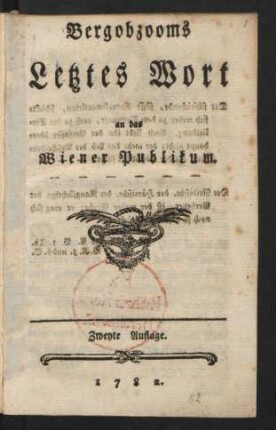 Bergobzooms Letztes Wort an das Wiener Publikum