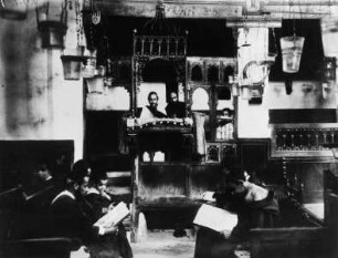Das Innere der Ibn (Aben) Danan-Synagoge (Bet Ha-Kenesset Rabbi Shlomo Ibn Danan) in der Mellah