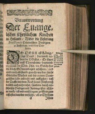Verantwortung Der Euangelischen Christlichen Kirchen in Hollandt/ ...