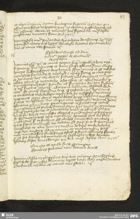 47r: Brief der Herzöge Ernst und Wilhelm an Giuliano Cesarini den Älteren, 12. Apr. 1431